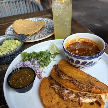 La Mala Mexican Inspired Cocktails - Quesabirrias, guacamole fresco and La Santa margarita -- delicioso! - Cocktail Bars Near Me - Durham, North Carolina