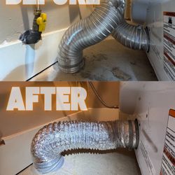BEFORE and AFTER dryer exhaust upgrade