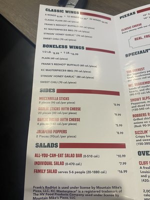Menu photo 7 Mountain Mike's Pizza Mesa, AZ