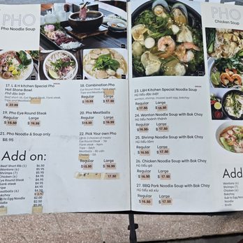LH Kitchen - Menu options - Vietnamese Near Me - TRACY, California