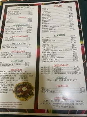 Menu photo 2 Tacos Mi Rancho Yuma, AZ