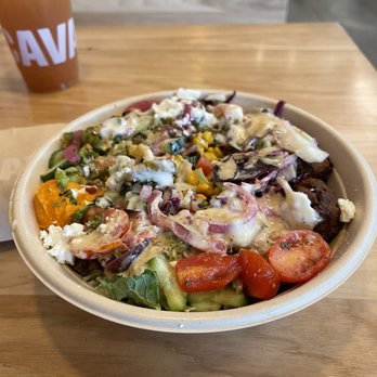 CAVA - Build your own bowl. Half chicken half falafel - Mediterranean Near Me - Whittier, California