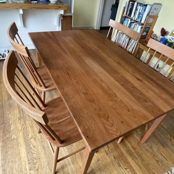 Red Rocker - The finished table and chairs (darker and better looking in real life) - Furniture Repair Near Me