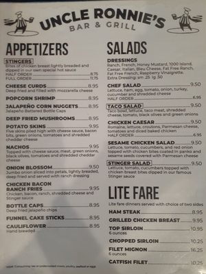 Menu photo 5 Uncle Ronnies West Burlington, IA