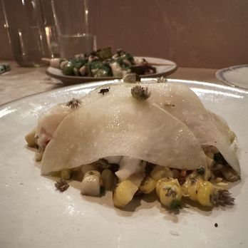 Dame - Corn salad with lobster - Seafood Near Me - New York, New York Dame - Corn salad with lobster - Seafood Near Me - New York, New York