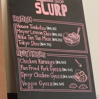 Slurp Shop - Menu, Sept 2021 - Ramen Near Me - Alameda, California