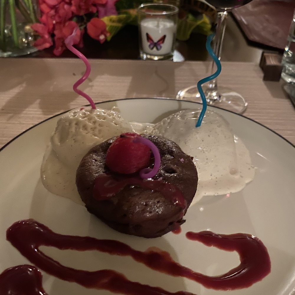 Chef Timothy James - Molten lava cake with vanilla bean ice cream - Personal Chefs Near Me