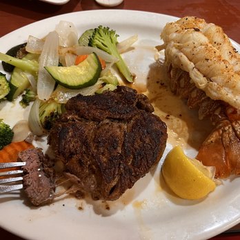 Texas Seafood & SteakHouse-Brenham - Filet with vegetables (tasted amazing) and lobster tail (Quite tasty) - Steakhouses Near Me - Brenham, Texas Texas Seafood & SteakHouse-Brenham - Filet with vegetables (tasted amazing) and lobster tail (Quite tasty) - Steakhouses Near Me - Brenham, Texas
