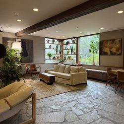 Salishan Coastal Lodge by SCP Hotels - Lobby area where they had a little happy hour set up by the window