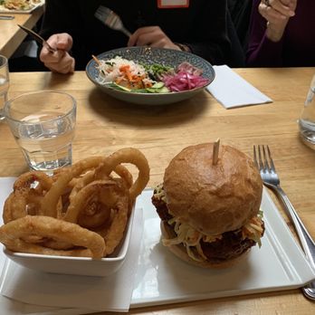 The Stone Lion - Nashville Chicken Sandwich with wings and Tuna Poke bowl - Pubs Near Me - Toronto, Ontario