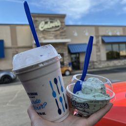 Scoop of the day and medium concrete mixer