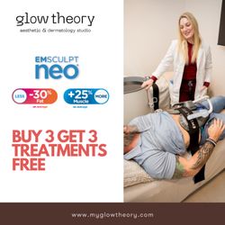 Glow Theory Aesthetic & Dermatology Studio - Experience the revolutionary body sculpting power of EMSCULPT Neo at  Glow Theory with Buy 3 Get 3 Treatments free.
