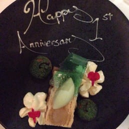 Apple Strudel for dessert with a lovely message from the chef
