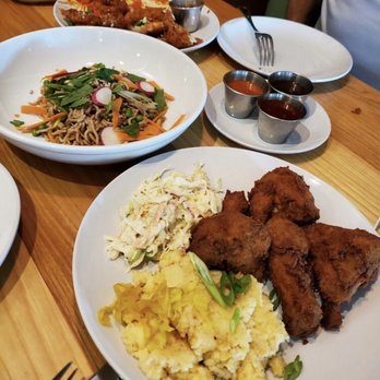 Motley School Tavern - Fried chicken, grits and Soba - Salad Near Me - Des Moines, Iowa