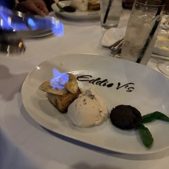 Eddie V's Prime Seafood - Bananas Foster Butter Cake - Seafood Near Me - Scottsdale, Arizona