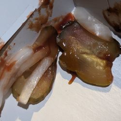 McDonald's - The pickles were in the corner of my box.