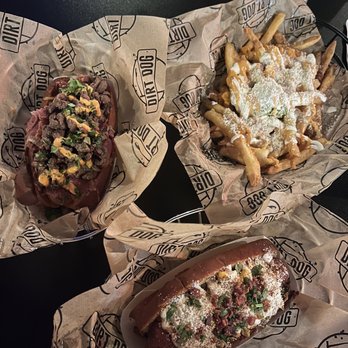 The Compound by Dirt Dog - DUI Dog (Halal), filthy fries (Halal), & Elote Dog. - Hot Dogs Near Me - Commerce, California The Compound by Dirt Dog - DUI Dog (Halal), filthy fries (Halal), & Elote Dog. - Hot Dogs Near Me - Commerce, California