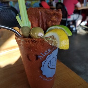 ION Restaurant, It's Only Natural, ION - bloody mary with a big slab of rice paper bacon - Vegan Near Me - Middletown, Connecticut