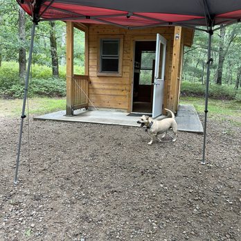 Burlingame State Park Campground - My dog in front of cabin X - Campgrounds Near Me - Charlestown, Rhode Island Burlingame State Park Campground - My dog in front of cabin X - Campgrounds Near Me - Charlestown, Rhode Island