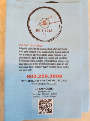 Menu photo 4 No1 Poke Bowl Fort Mill, SC Menu photo 4 No1 Poke Bowl Fort Mill, SC