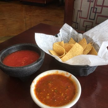 Miguel's Mexican Restaurant - Warm chips, mild salsa and the extremely hot (but great) salsa - Mexican Near Me - Brandenburg, Kentucky