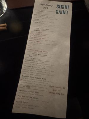 Menu photo 1 Sushi Saint Winter Park Winter Park, FL Menu photo 1 Sushi Saint Winter Park Winter Park, FL