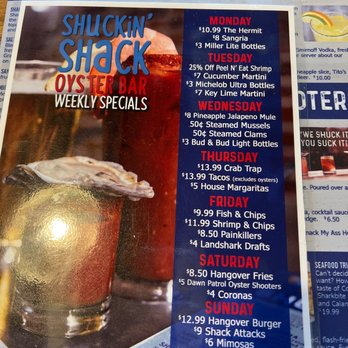 Shuckin' Shack Oyster Bar - Daily specials - Seafood Near Me - Ocala, Florida