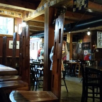 Boothbay Craft Brewery - View from the corner table. Live the bar chairs. - New American Near Me - Boothbay, Maine