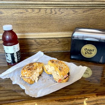 Bagel Pub - Egg everything bagel with Chipotle Bacon cream cheese - Bagels Near Me - New York, New York Bagel Pub - Egg everything bagel with Chipotle Bacon cream cheese - Bagels Near Me - New York, New York