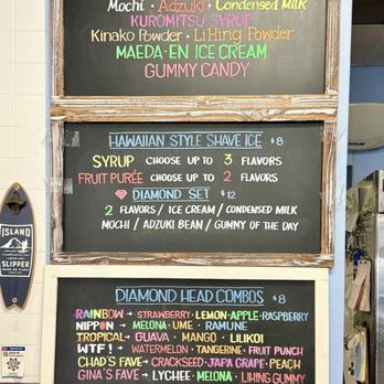 Diamond Head General Store - 09.13.25 shave ice flavors and toppings - Hawaiian Near Me - San Bruno, California