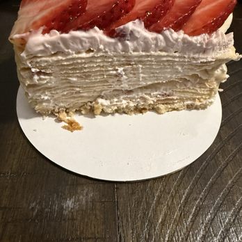 Roll Creperie - Strawberry crepe cake with shortbread crust - Creperies Near Me - Mililani, Hawaii Roll Creperie - Strawberry crepe cake with shortbread crust - Creperies Near Me - Mililani, Hawaii