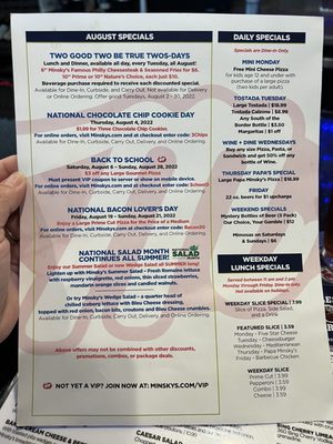 Menu photo 2 Minsky's Pizza Lenexa, KS