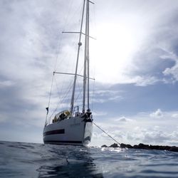 Virgin Island Sailing - Crewed yacht Serena anchored for the night.