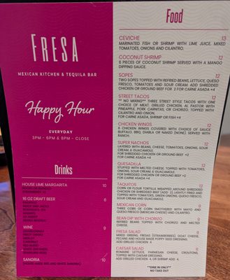 Menu photo 1 Fresa Mexican Kitchen & Tequila Bar Everett, WA Menu photo 1 Fresa Mexican Kitchen & Tequila Bar Everett, WA