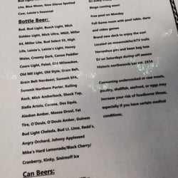 Cabaret Webb Lake - Drink list