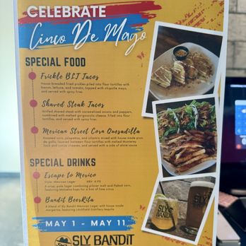 Sly Bandit Brewing Company - Cinco De Mayo Menu - Breweries Near Me - Wilton, Connecticut