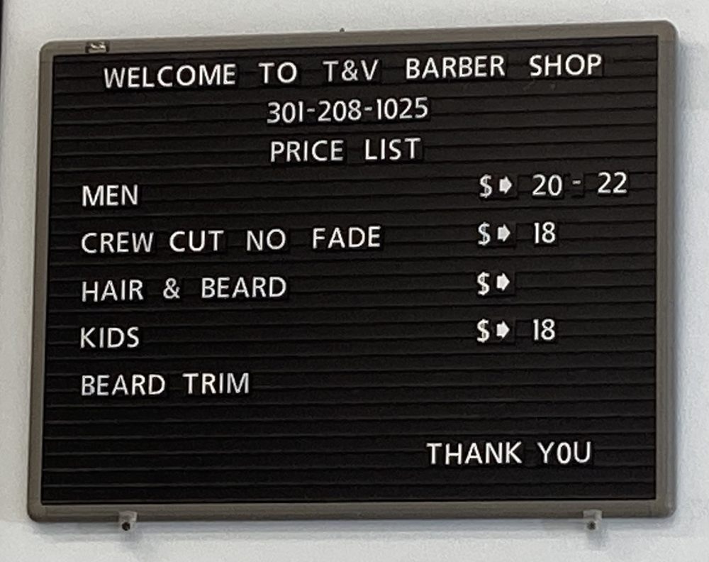 T&V Barber Shop Logo