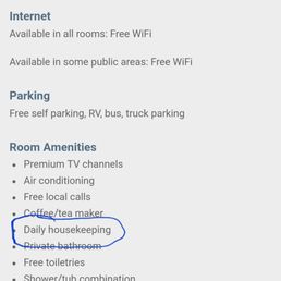 Expedia's website advertises daily housekeeping here. This is not true