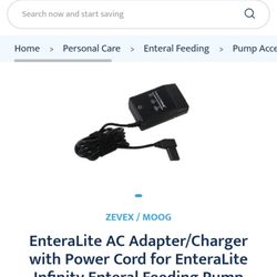 Atlantic Medical Supplies & Healthcare Equipment - Do you have an EnteraLite AC Adaptor with power cord for Enteralite Infinity Enteral feeding pump in stock?