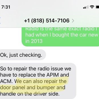 Star Ford Lincoln - Again, Nichole confirming the door panel would be fixed via text. - Car Dealers Near Me - Glendale, California