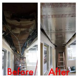 Florida’s Coolest Air Conditioning And Heating - Before and After of duct installation on light Commercial project.