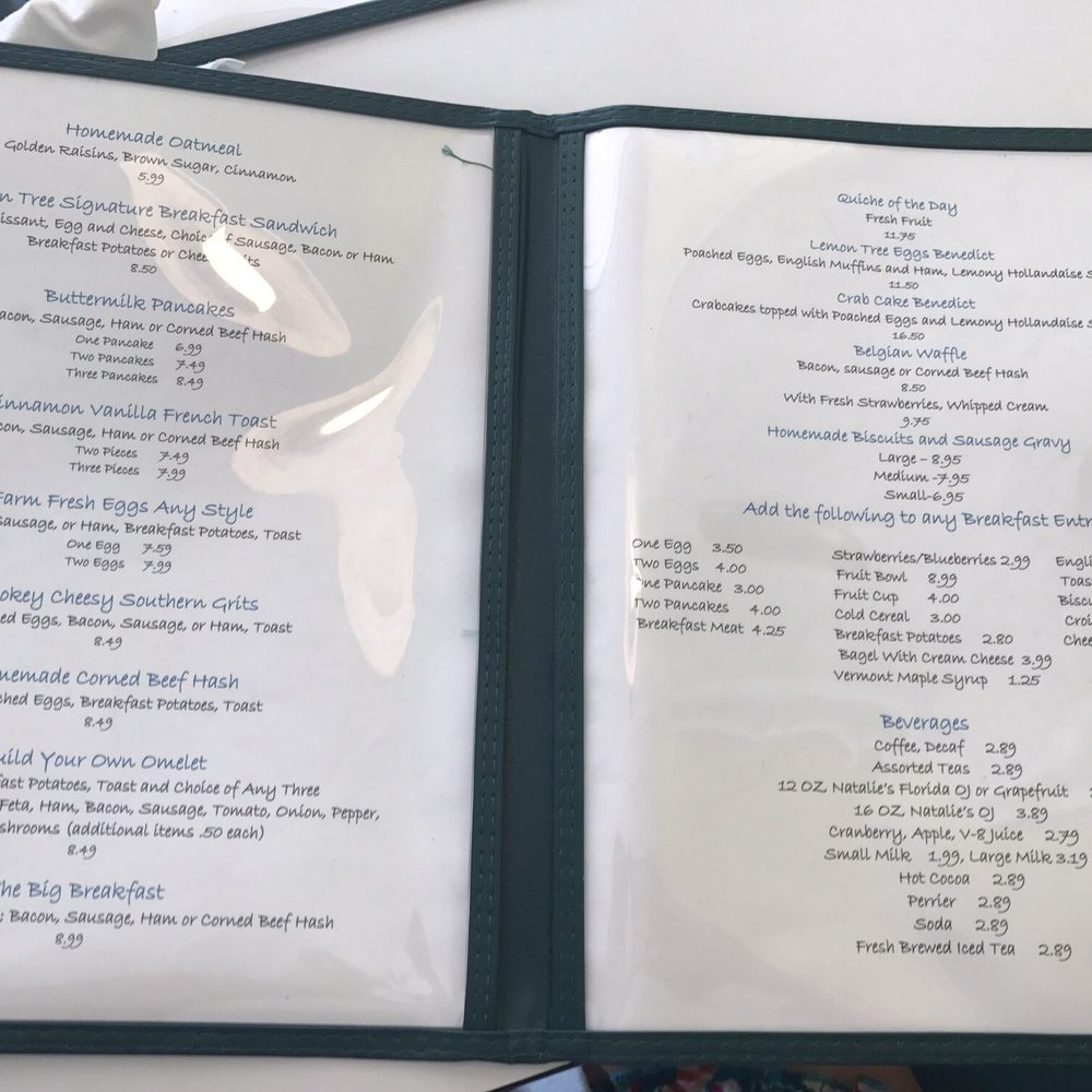 Lemon Tree - Menu - Breakfast & Brunch Near Me - Vero Beach, Florida Lemon Tree - Menu - Breakfast & Brunch Near Me - Vero Beach, Florida