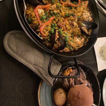 Oyo - Seafood Paella Sizzling Jerk Shrimp - Latin American Near Me - Pleasanton, California