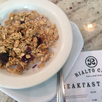 Rialto Cafe - Granola, coconut, cranberries and almond milk - Breakfast & Brunch Near Me - Fullerton, California Rialto Cafe - Granola, coconut, cranberries and almond milk - Breakfast & Brunch Near Me - Fullerton, California