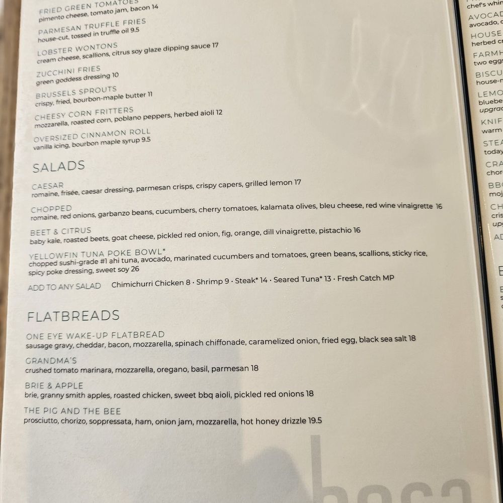 Boca - Menu - New American Near Me - Lake Mary, Florida Boca - Menu - New American Near Me - Lake Mary, Florida