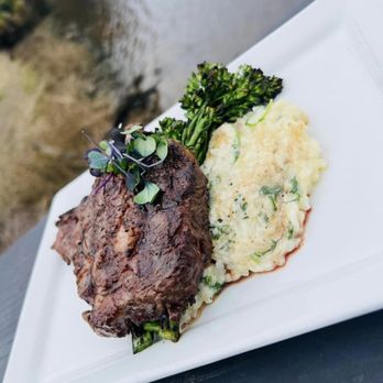 Between the Antlers - a steak and mashed potatoes - Seafood Near Me - Georgetown, South Carolina Between the Antlers - a steak and mashed potatoes - Seafood Near Me - Georgetown, South Carolina