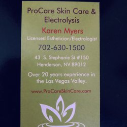 ProCare Skin Care & Electrolysis - Karen's business card