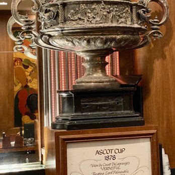 Fountain Lounge - 1878 Ascot Cup trophy on display at the Sazerac Bar in the Roosevelt Hotel - Lounges Near Me - New Orleans, Louisiana