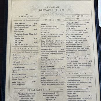 Hawaiian Restaurant 1933 - Menu - Breakfast & Brunch Near Me - Boulder City, Nevada