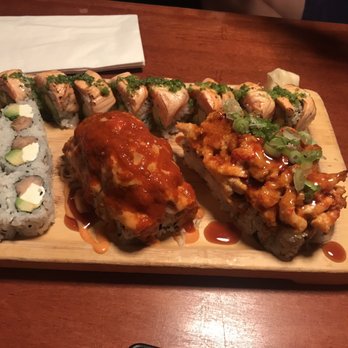 Sushi Jin - Philly roll, salmon 2028, lobster lasagna, and seasonal roll. - Japanese Near Me - Silver Spring, Maryland Sushi Jin - Philly roll, salmon 2028, lobster lasagna, and seasonal roll. - Japanese Near Me - Silver Spring, Maryland